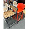 Image 2 : Red Plank Style Patio Bar Stools - 2