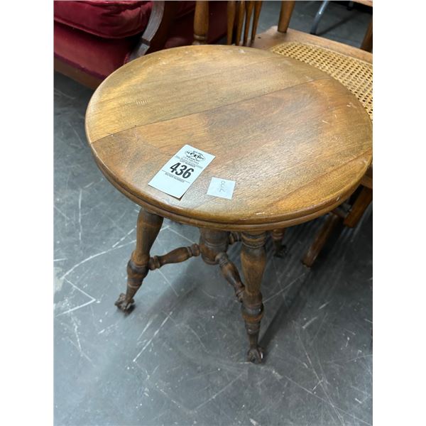 Antique Mahogany Glass Ball In Claw Stool