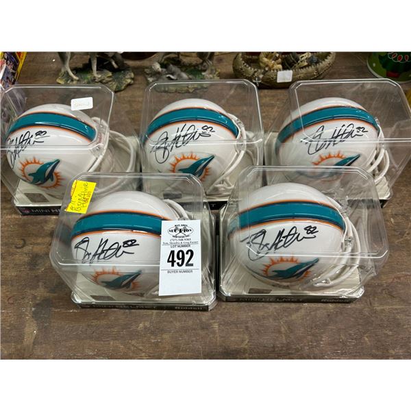 5-Brian Hartline Miami Dolphin Mini Helmet in Showcase - 5 X $