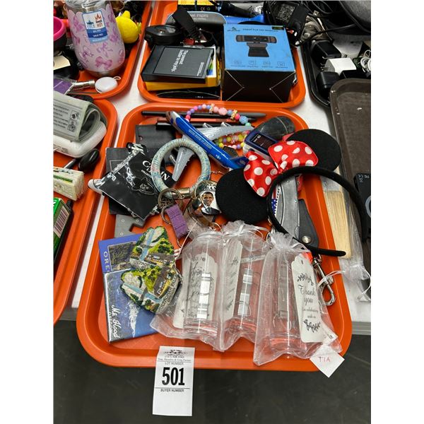 Trays 2 w/Model Airplane, HD Webcam, Clock, Flashlight, Travel Items