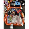 Image 1 : Trays 2 w/Model Airplane, HD Webcam, Clock, Flashlight, Travel Items