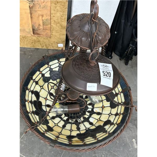 Leaded Glass Hanging Light Fixture