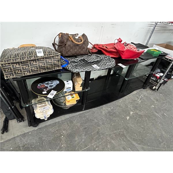 Black Glass TV Console - Large