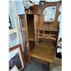 Image 2 : Tiger Oak Drop Front Mirrored Desk/Curio