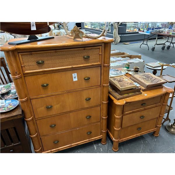 5 Drawer Highboy Dresser w/2 Nightstands Set