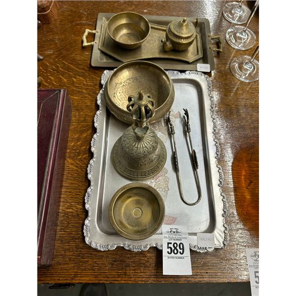 Serving Trays w/Cast Bell, Serving Items