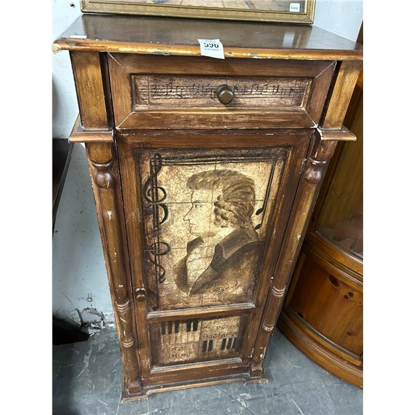 Figural/Music Mozart Motif Cabinet - Some Damage