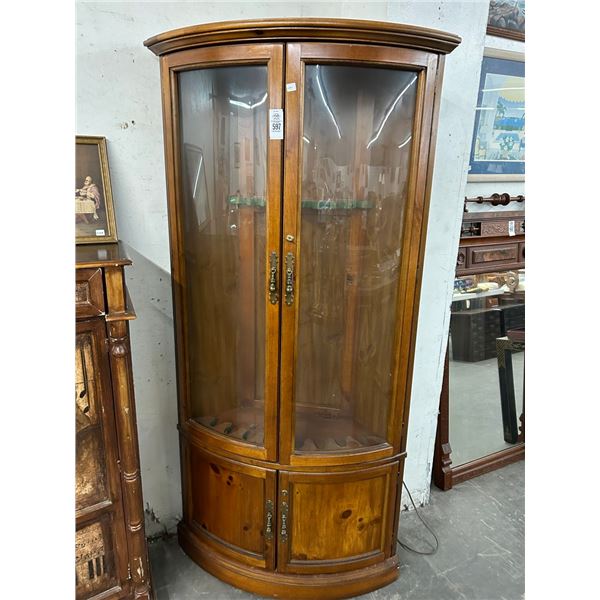 Burl Corner Gun Cabinet