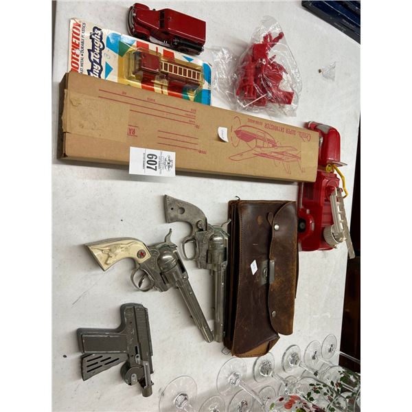 Old Fire Trucks, Skymaster Flying Model, Leather Attache, Old Cap Guns