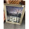 Image 1 : Framed Oil On Board Winter Praire Scene - Artist Signed