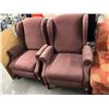 Image 1 : Maroon Cloth Recliners - Pair