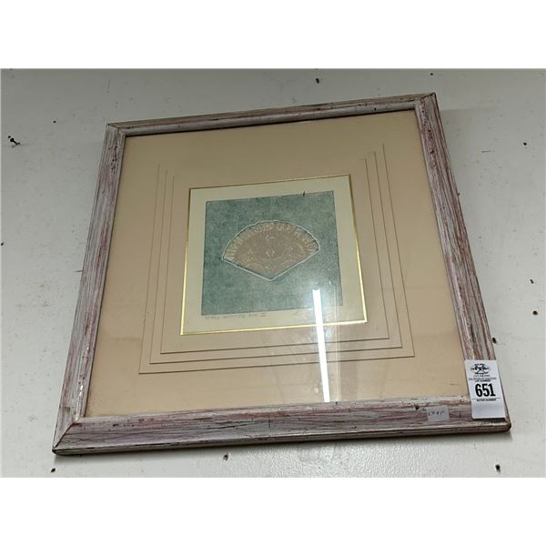 Framed Decorators Wall Art Small Summer Fan The Third - Signed Mallory - 20"  X  20"