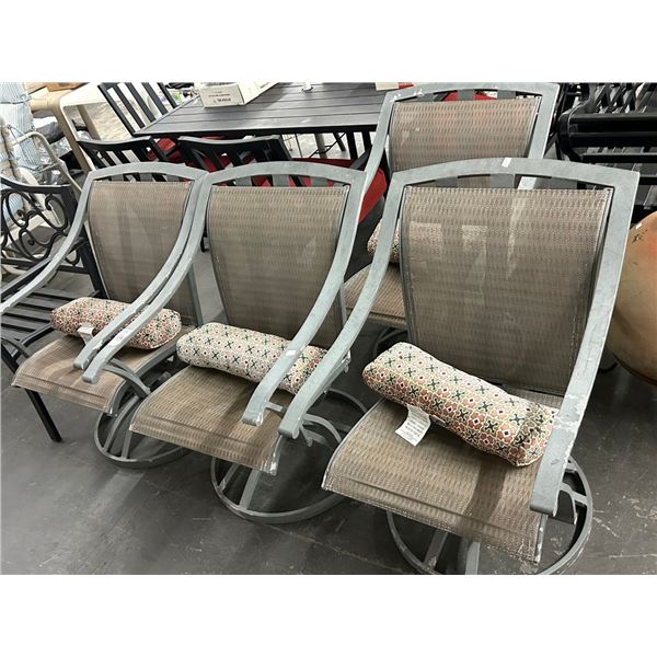 Patio Swivel Armchairs - Set of 4