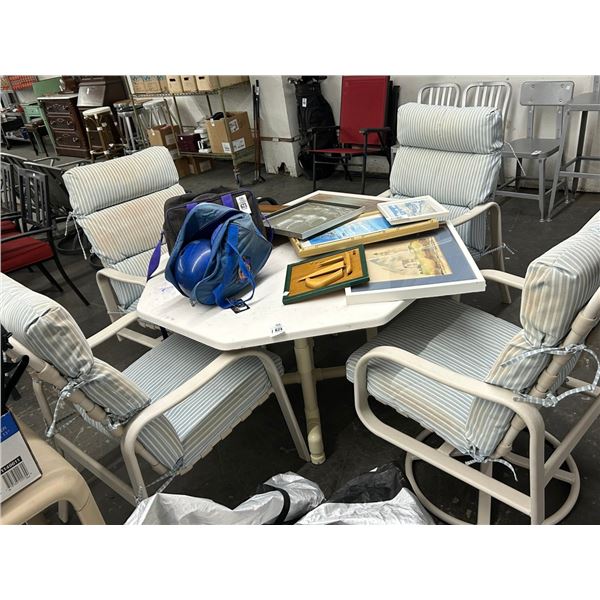 Octangular Patio Dining Table w/4 Chairs