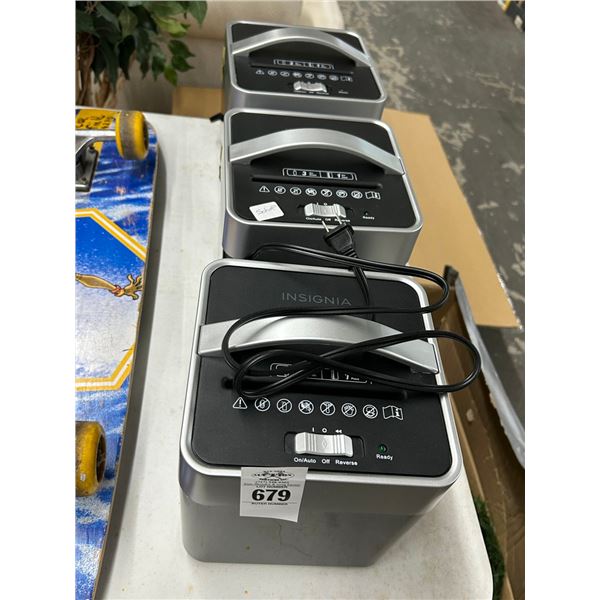 3-Insignia Cross Cut Mail Shredder - 3 X $
