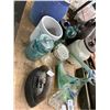 Image 3 : Art Glass Floral Bird, Sad Iron, Jars, Bellows, Vintage Lanterns/ Oil Lamps