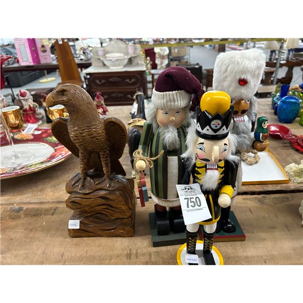 Nutcrackers 3, Carved Eagle On Pedestal