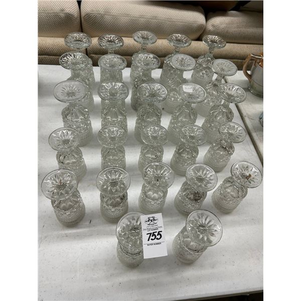 Pressed Glass Stemware Set