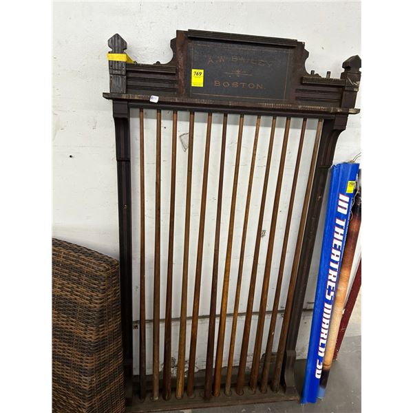 Vintage Pool Cue Stand w/Pool Cues
