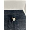 Image 3 : 14K YG Opal/Diamond Ring w/One Oval Cabochon Cut Opal