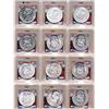 Image 1 : FULL SET 1957 THRU 1967 SILVER MEXICO UN PESOS-ALL CH BU+