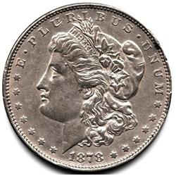 VERY RARE 1878 MORGAN SILVER DOLLAR-VAM 9-TOP 100 LIGHTLY CIRC