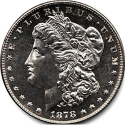 1878-S US SILVER MORGAN DOLLAR-MS63 DMPL