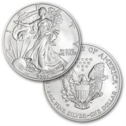 2006-W MATT FINISH US SILVER EAGLE-GEM BU+ WITH VELVET BAG