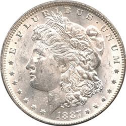 1887-O US MORGAN SILVER DOLLAR-MS64
