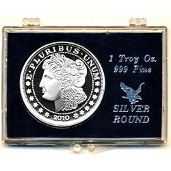 GEM PROOF-LIKE SILVER ROUND-.999 SILVER, 1oz.