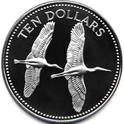 GEM 1979 BELIZE 10 DOLLAR SILVER COIN-DEEP CAMEO