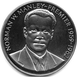 1971 JAMAICA $5 SILVER PROOF DCAM-NICE