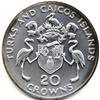 Image 2 : 1974 TURKS AND CAICOS SILVER 20 CROWNS-CH BU+ OVER 1oz of SILVER