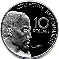 1977 GUYANA SILVER $10 PROOF DCAM-CHOICE COIN