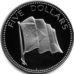 1980 BAHAMAS $5 SILVER PROOF DCAM-OVER 1oz of SILVER
