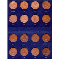 FULL SET of GREAT BRITIAN 1/2 PENNIES-ALL BU+ 1937-1967
