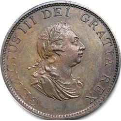 RARE 1799 GREAT BRITAIN HALF PENNY-CHOICE BU+