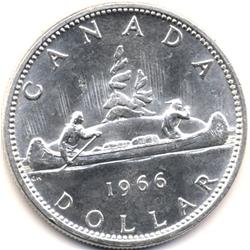 (2) 1966 CANADA SILVER DOLLAR-NICE PROOF LIKE