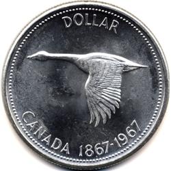 (2) 1967 CANADA SILVER DOLLAR-NICE PROOF LIKE