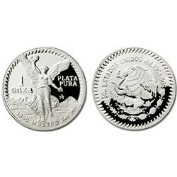 CHOICE RARE 1990-Mo MEXICO SILVER PROOF DCAM 1oz ONZA