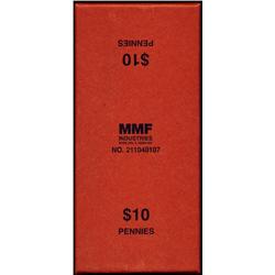 $10 BOX OF BANK ROLLED MEMORIAL PENNIES-MOST ARE UNC- CIRC