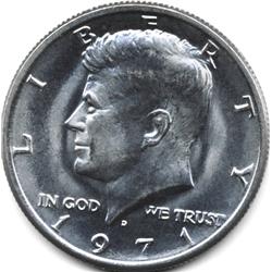 1971-D KENNEDY HALF DOLLAR-CH BU+