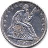 Image 1 : 1857 SILVER SEATED LIBERTY HALF DOLLAR-AU