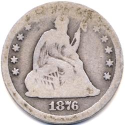 1876-CC SEATED LIBERTY QUARTER-CIRC