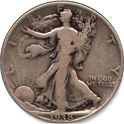 KEY DATE 1938-D SILVER LIBERTY WALKER-NICE