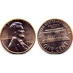 1962 LINCOLN SMALL CENT-CH BU+R/B