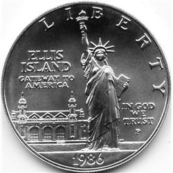 1986-P ELLIS ISLAND SILVER COMMEMORATIVE-CH BU+