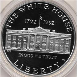 1992-W SILVER WHITE HOUSE COMMEMORATIVE DOLLAR-PROOF DCAM