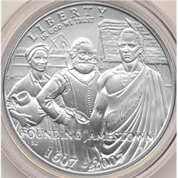 2007-P SILVER JAMESTOWN COMMEMORATIVE DOLLAR-CH BU++
