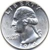 Image 1 : 1964 SILVER WASHINGTON QUARTER-CH BU+